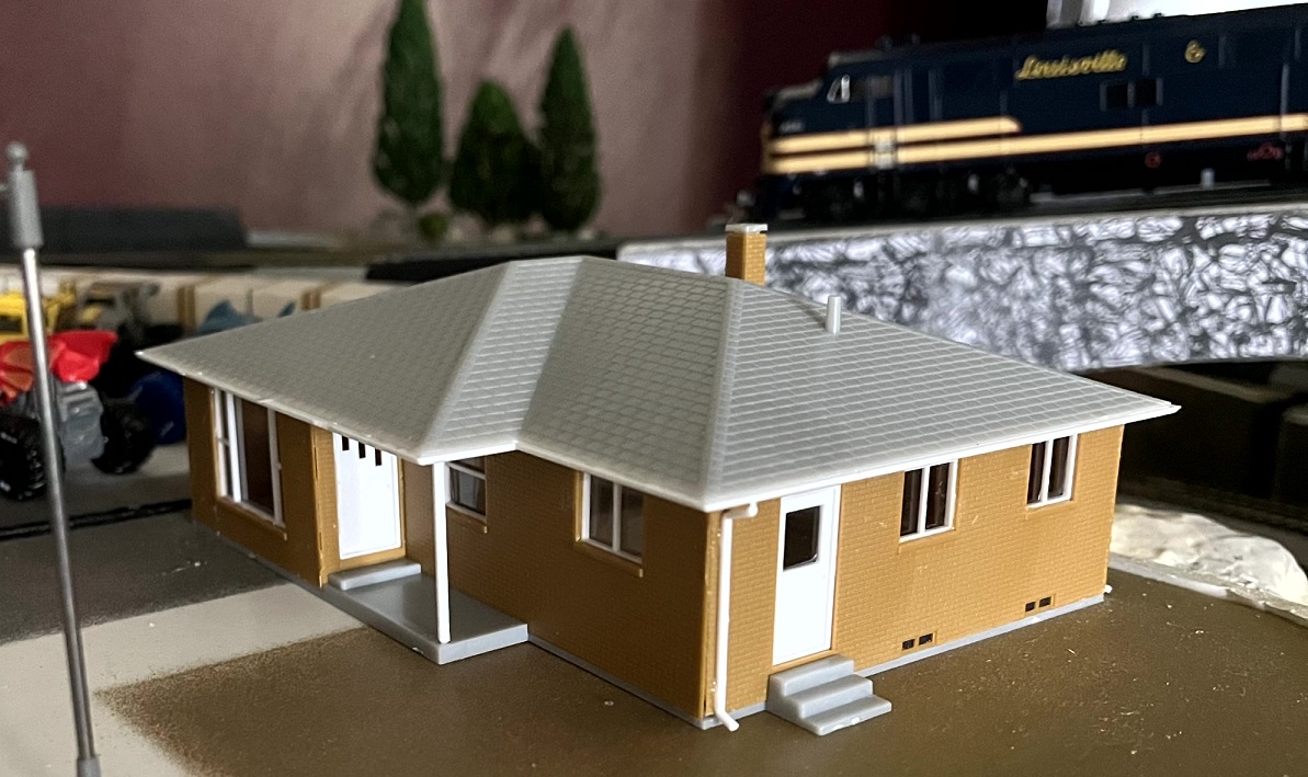 Single Story Ranch House Assembled on the RRinaBox Layout
